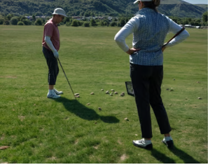 Golf lesson on the range
